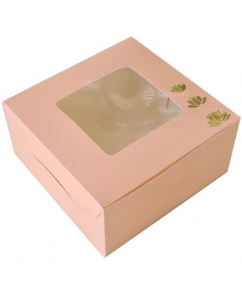 CAKE BOX FOR 1KG - PEACH GOLD - 10X10X5 INCH - PACK OF 10