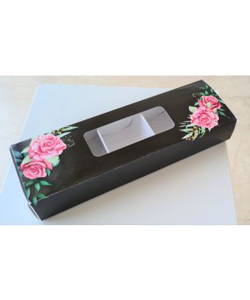 BLACK FLORAL CHOCOLATE BOX for 10 chocolates - PACK OF 10